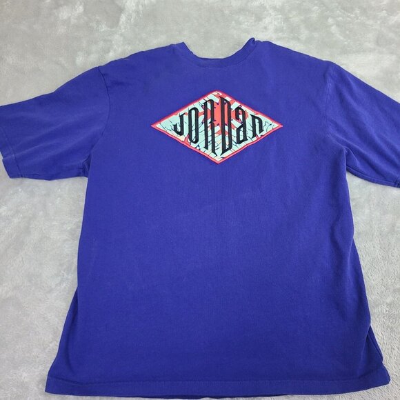 Nike Air Jordan‎ DNA Diamond Logo Embroidered Royal Blue Men's Size Medium Tee - Picture 1 of 8